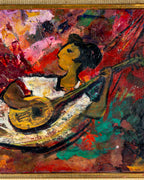 Alizandro Valencia Mexican Modern Oil On Panel Early Work