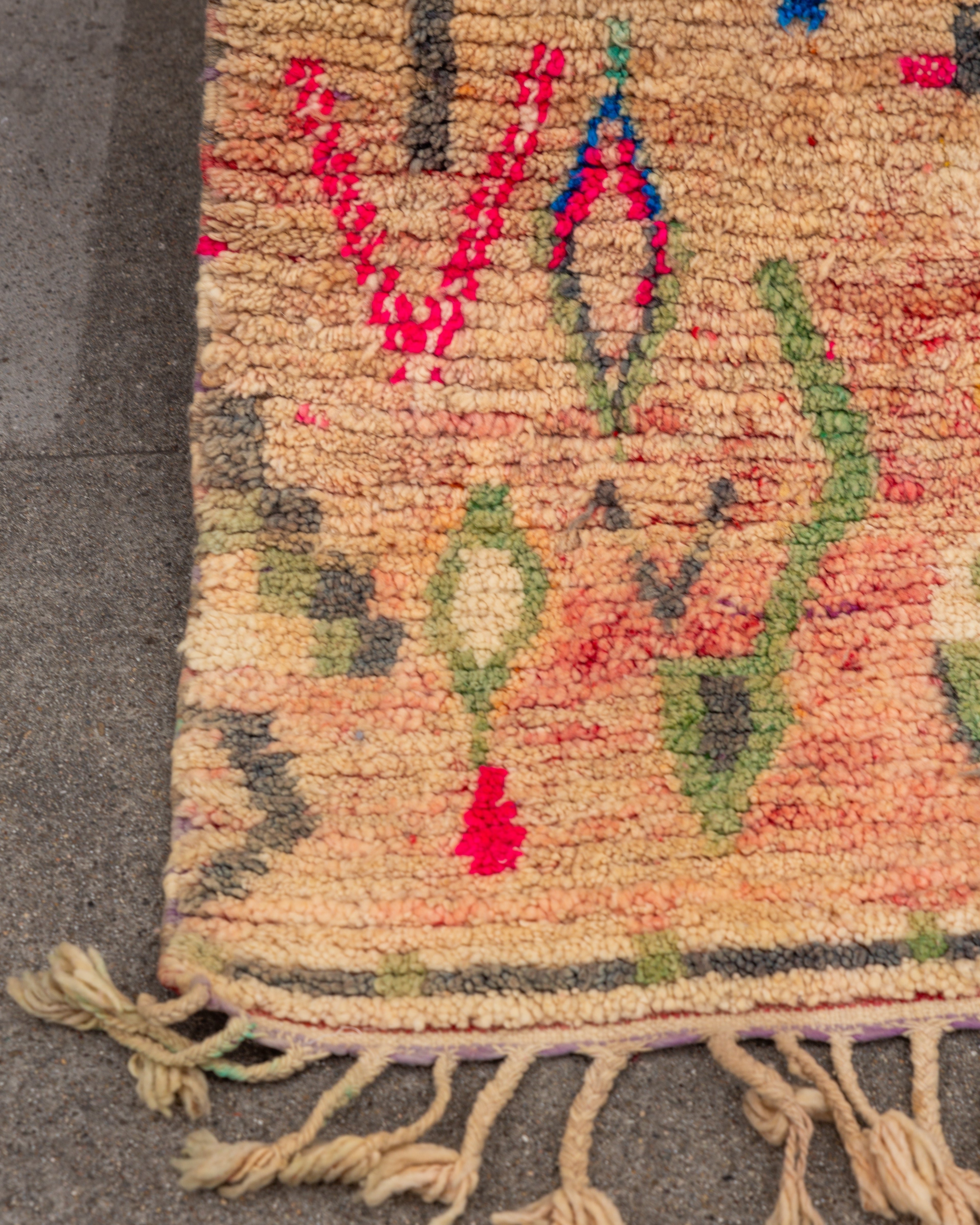 Vintage Handmade Boujaad Rug 100% Sheep's Wool