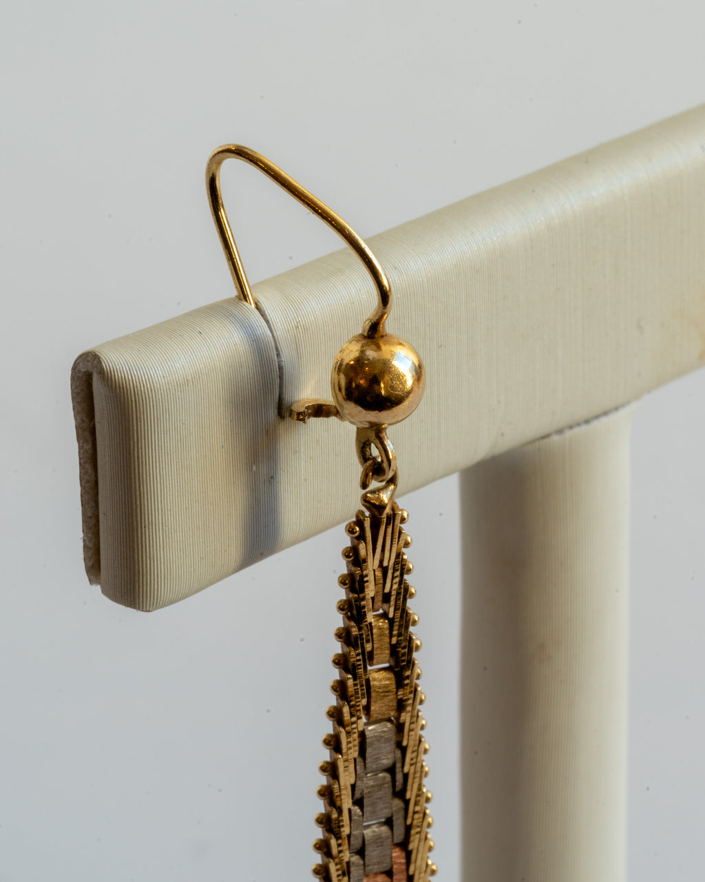 14k Gold Tricolor Dangle Earrings