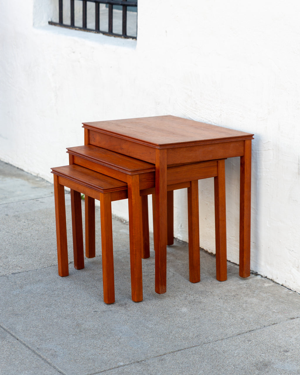 Mid Century Danish Teak Nesting Tables by Willy Ryomgard (as found)