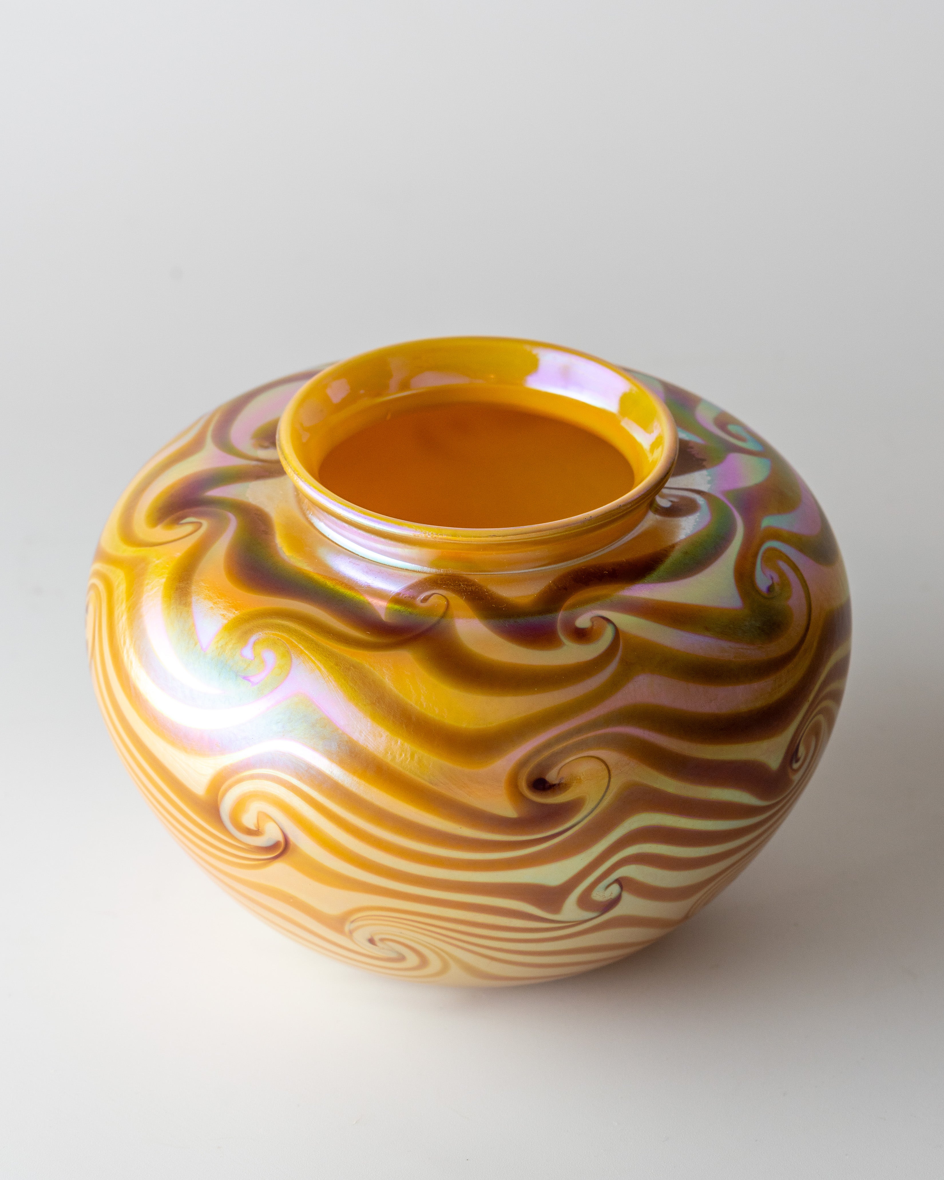 Vintage Art Glass Vase in the Art Nouveau Taste with Iridescent Patterning