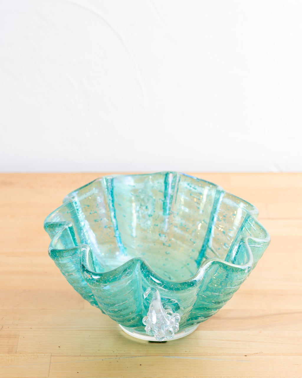 Vintage Handblown Murano Glass Bowl with Grape Handles