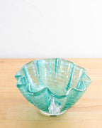 Vintage Handblown Murano Glass Bowl with Grape Handles