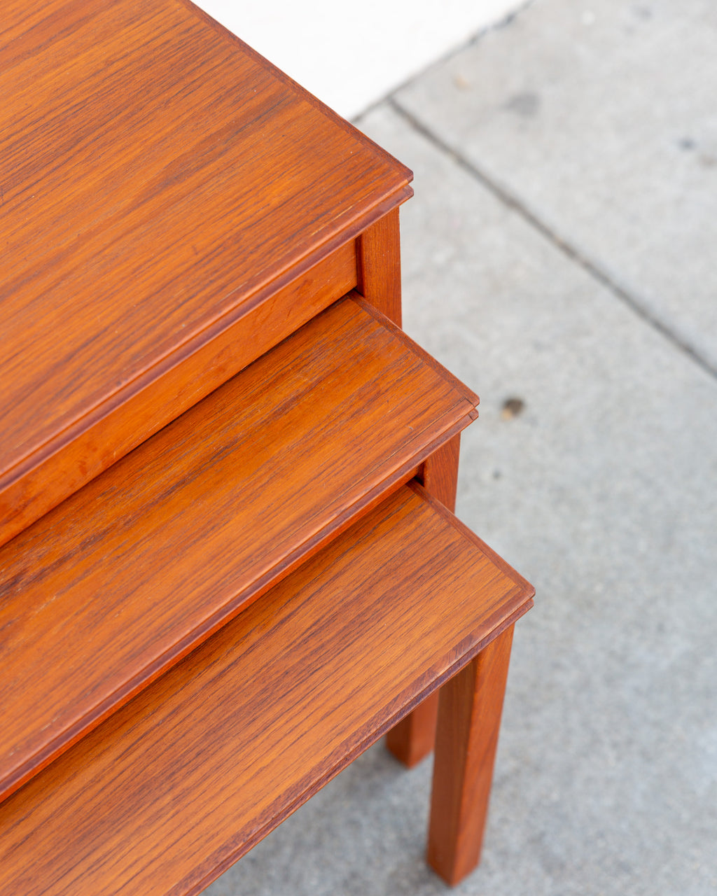 Mid Century Danish Teak Nesting Tables by Willy Ryomgard (as found)