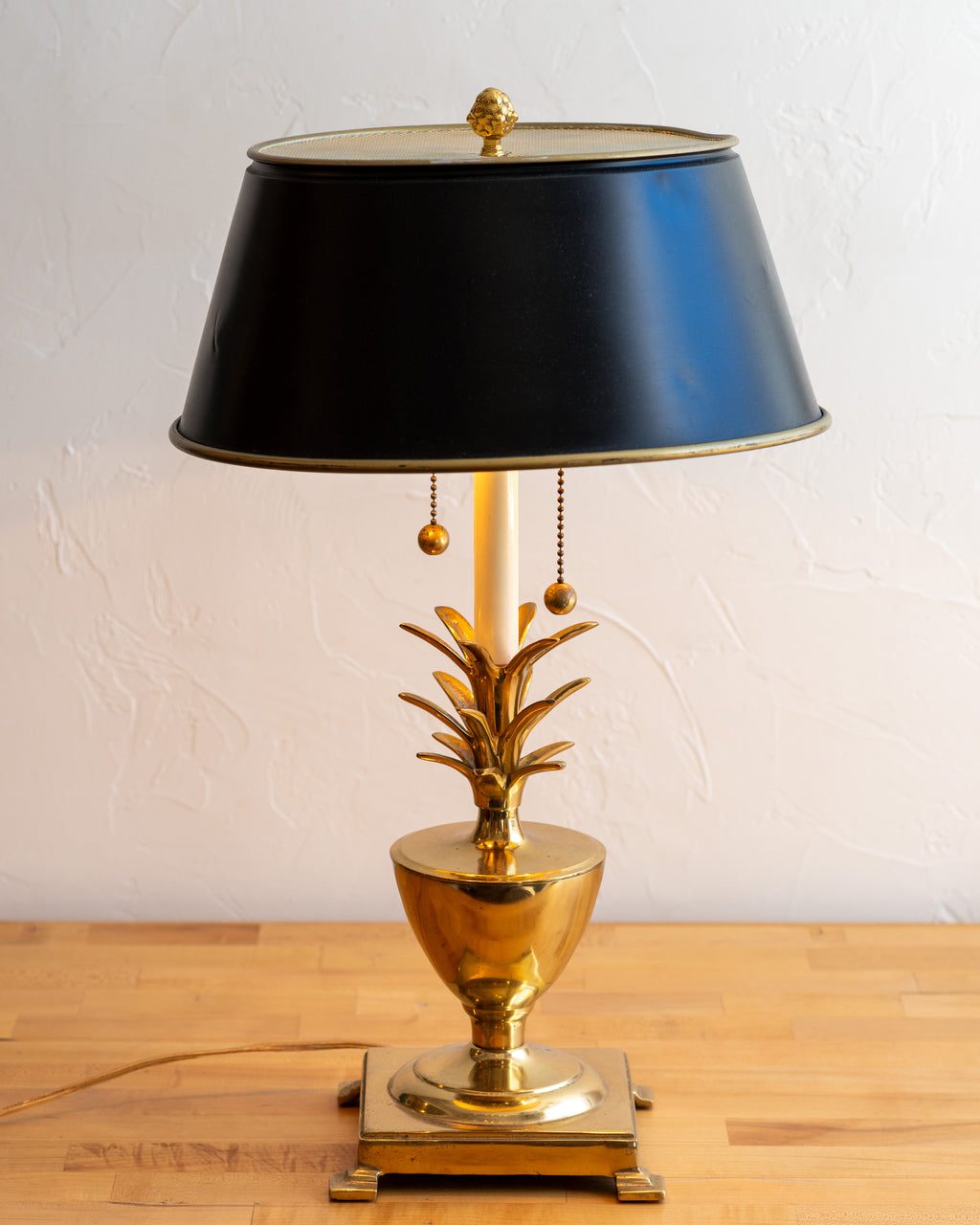 Vintage 1970's Solid Brass Pineapple Lamp