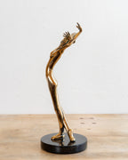Circa 1982 Bronze Female Ballerina Sculpture By Tom & Bob Bennett