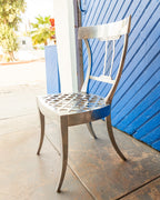 Polished Aluminum Klismos Chair