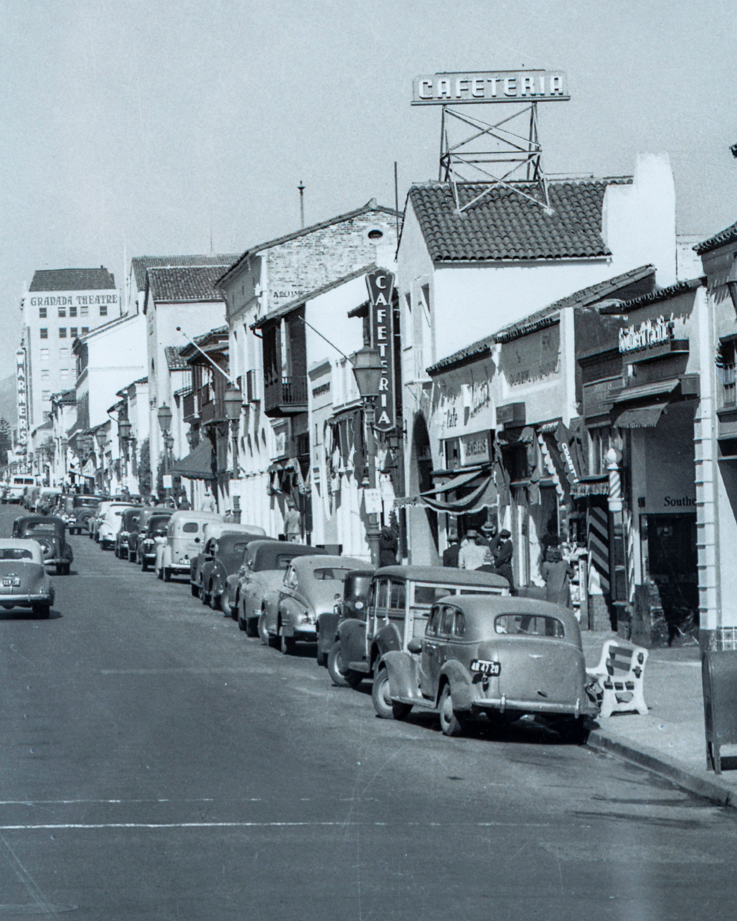 Circa 1935-1940 Black & White Photograph State Street Santa Barbara
