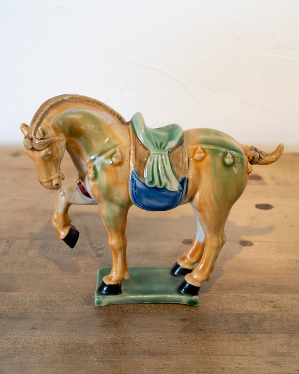 Vintage Tang Dynasty Ceramic War Horse Pair