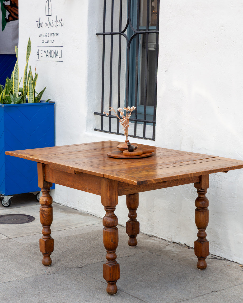 Antique Wood Draw Leaf Table