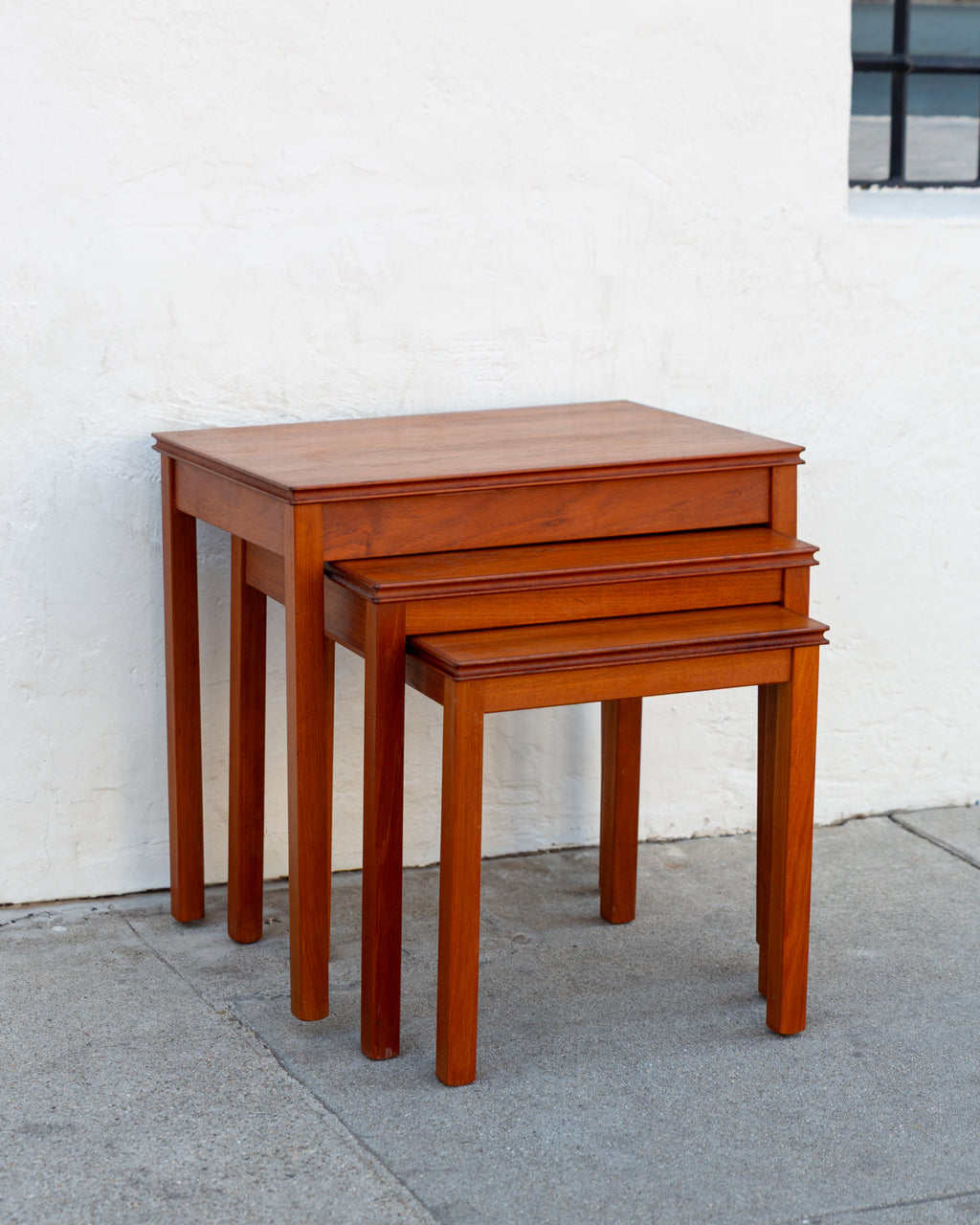 Mid Century Danish Teak Nesting Tables by Willy Ryomgard (as found)
