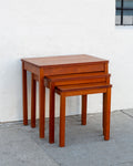 Mid Century Danish Teak Nesting Tables by Willy Ryomgard (as found)