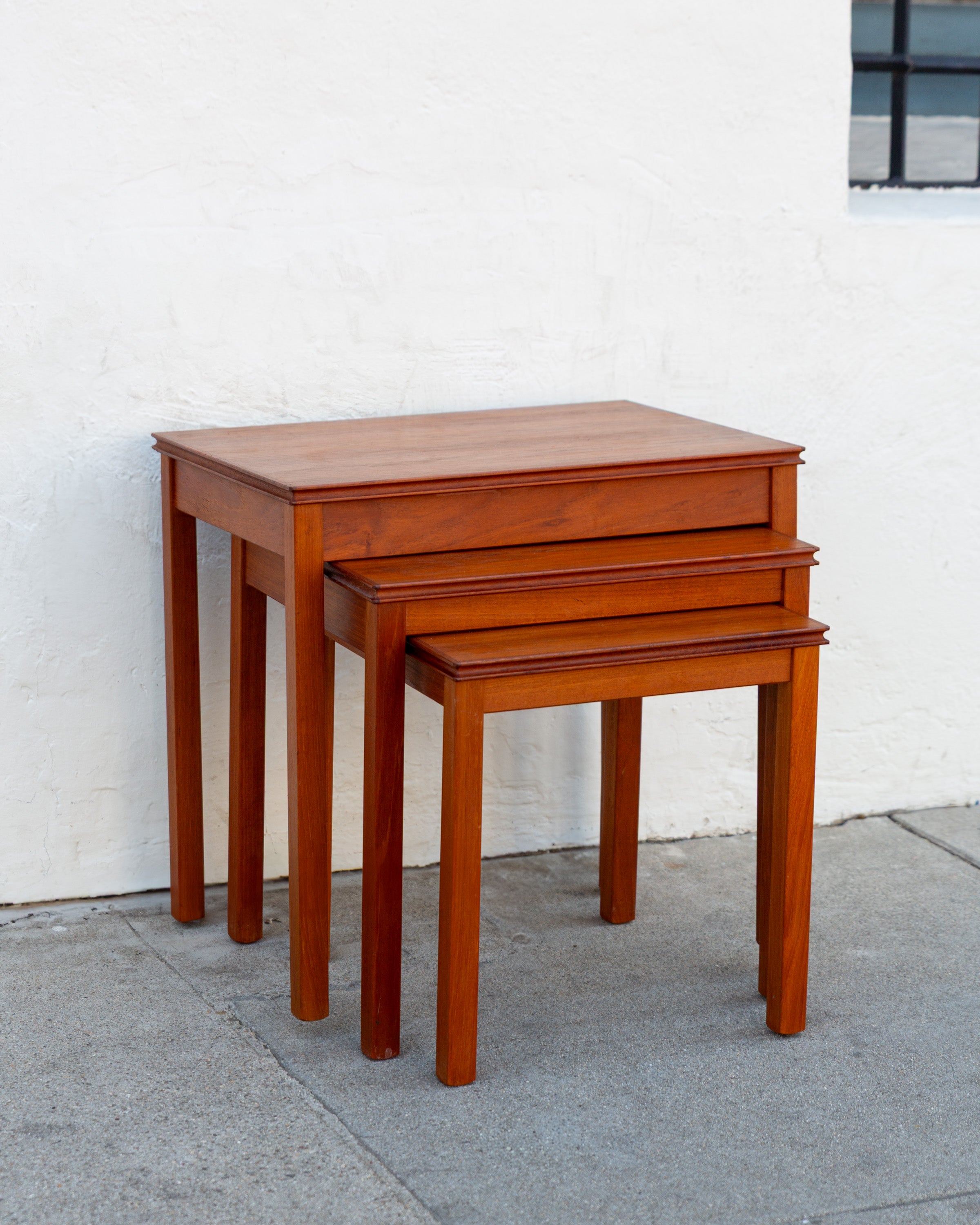 Mid Century Danish Teak Nesting Tables by Willy Ryomgard (as found)