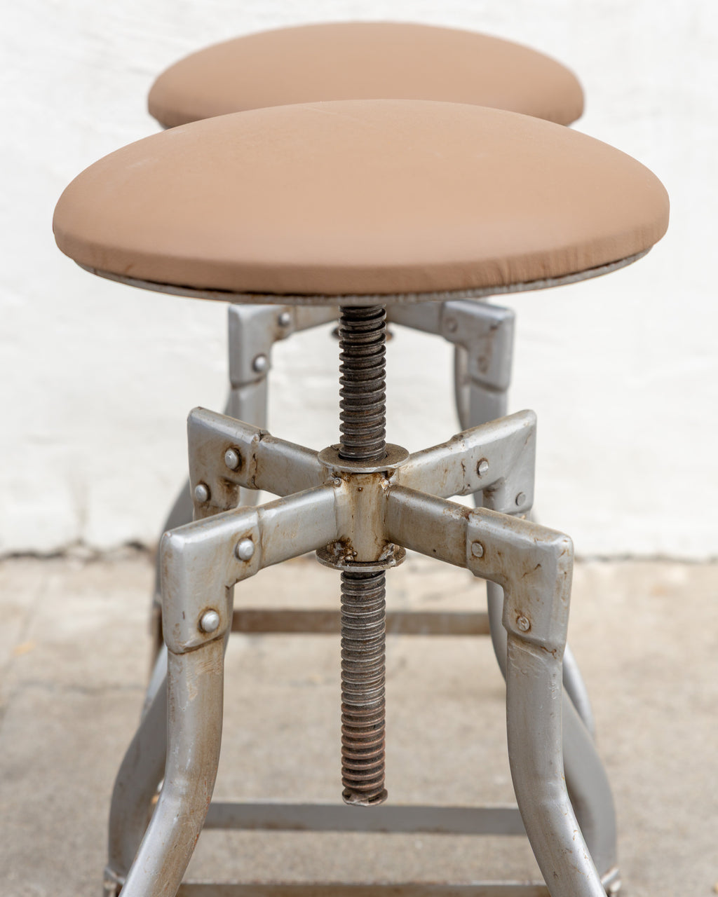 Metal Adjustable Drafting Stool New Upholstery