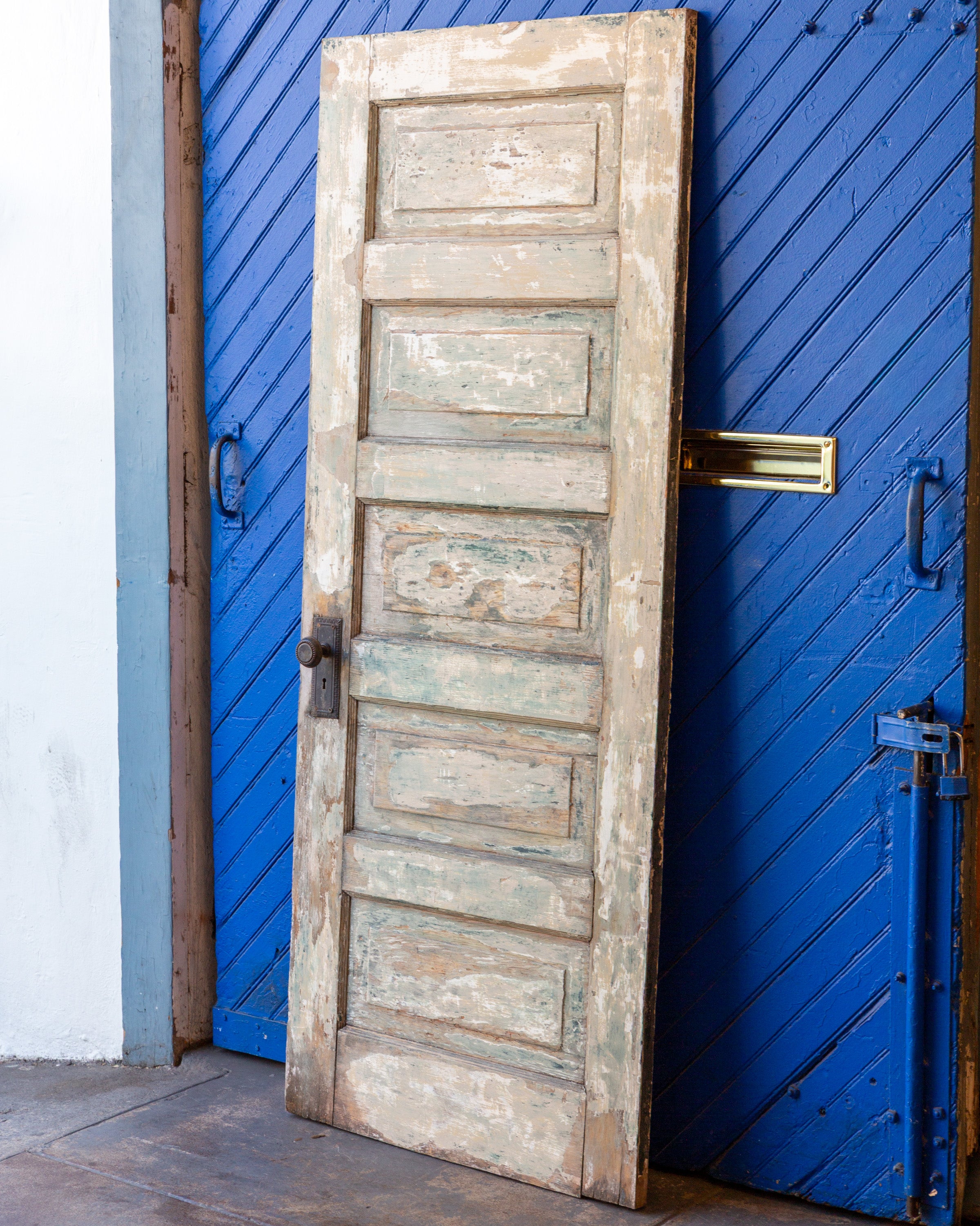 Antique Solid Wood Door with Original Hardware