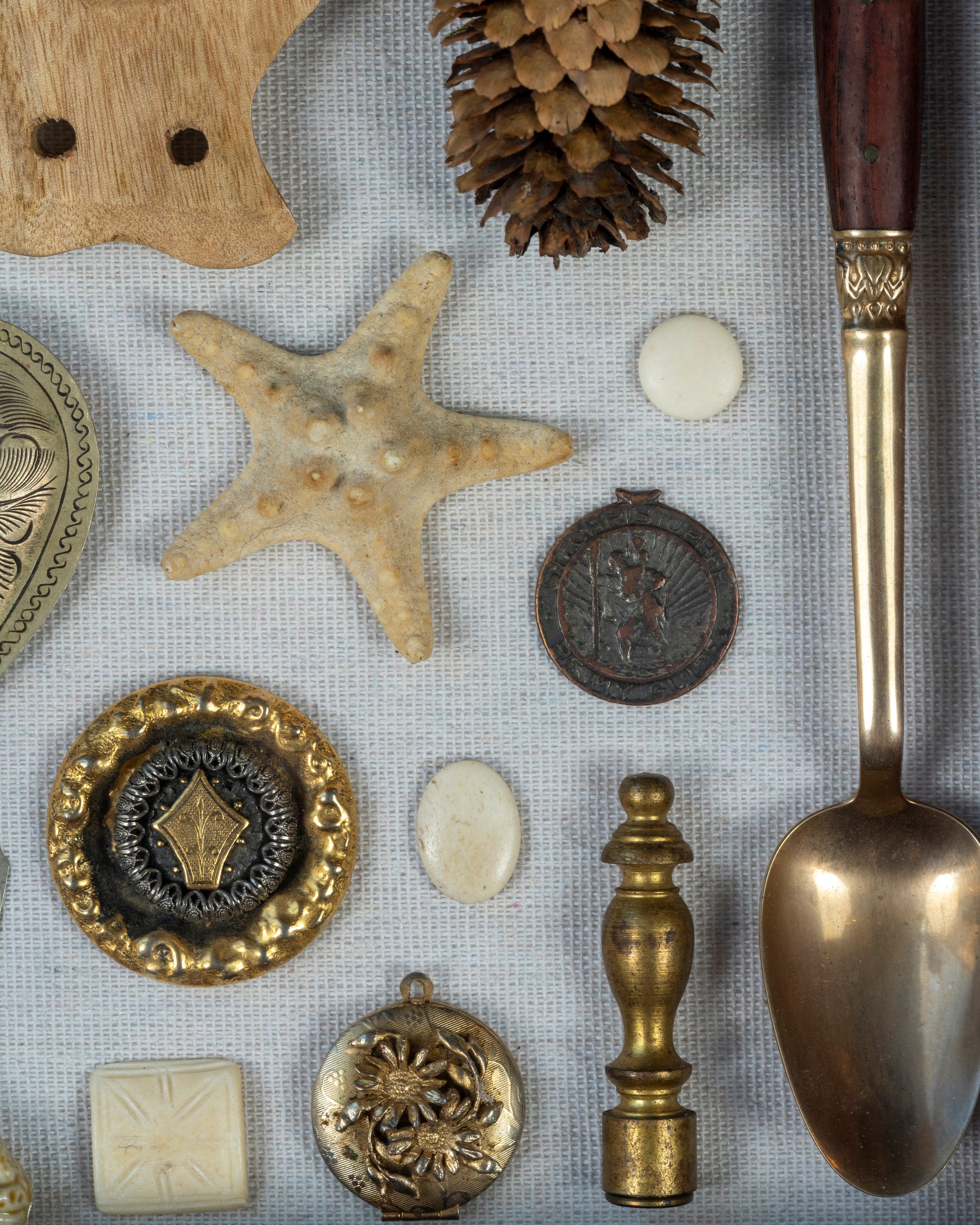 Vintage Collection Of Treasures In Shadow Box