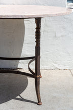 Vintage Iron Table Base with Pink Marble Top