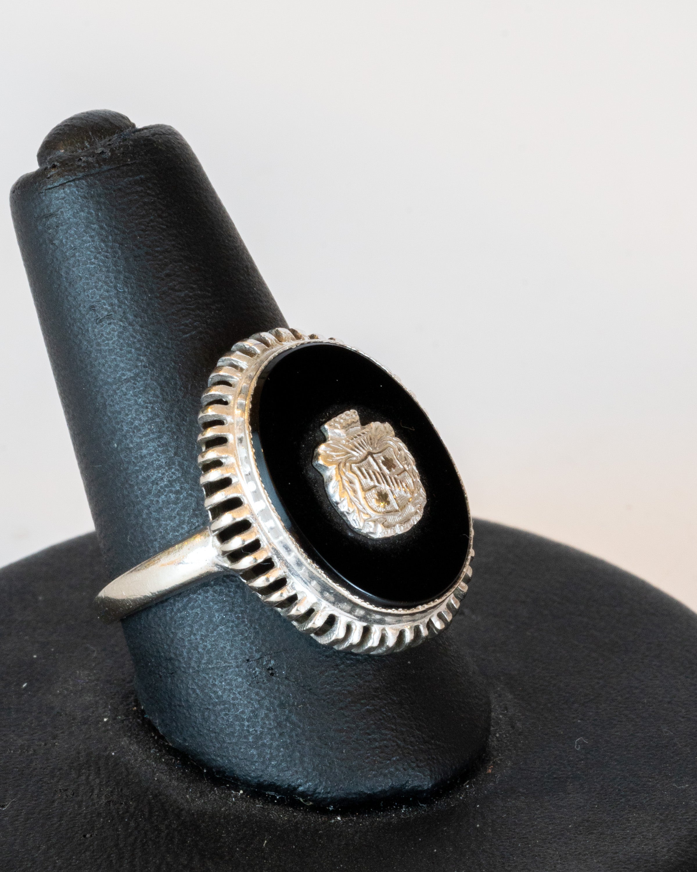 10K White Gold Coat of Arms Ring