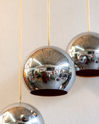 Mid Century Chrome Adjustable Height Globe Pendant Light (3)