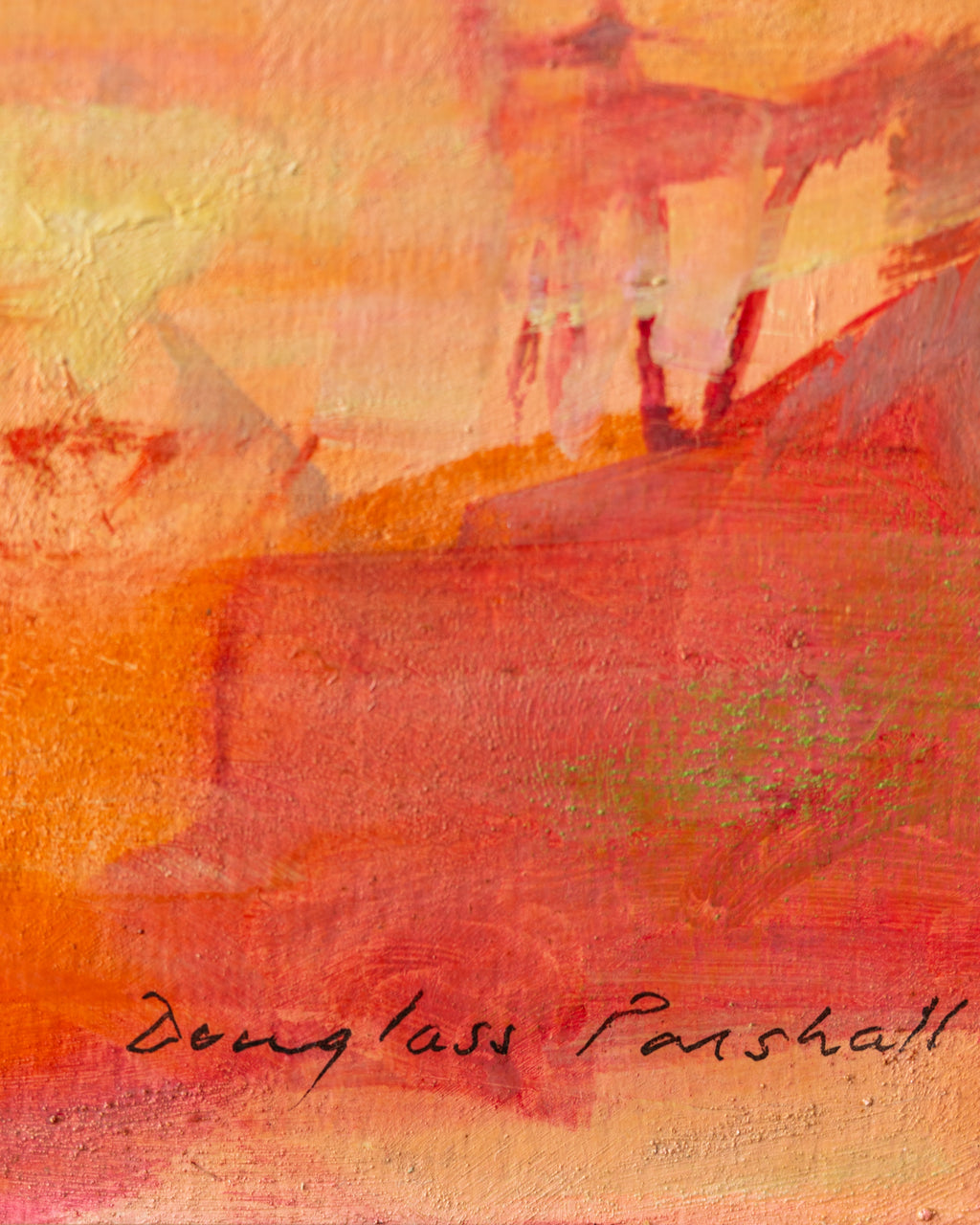 Douglass Parshall "Pink Desert" Oil Painting, 1969. Signed Front + Back