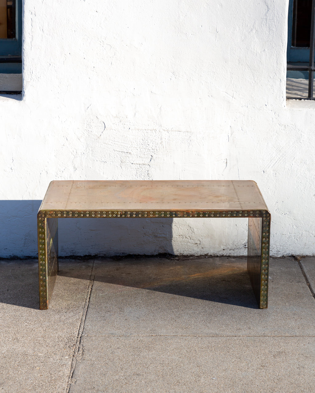 1970's Brass Clad Waterfall Table by Sarreid
