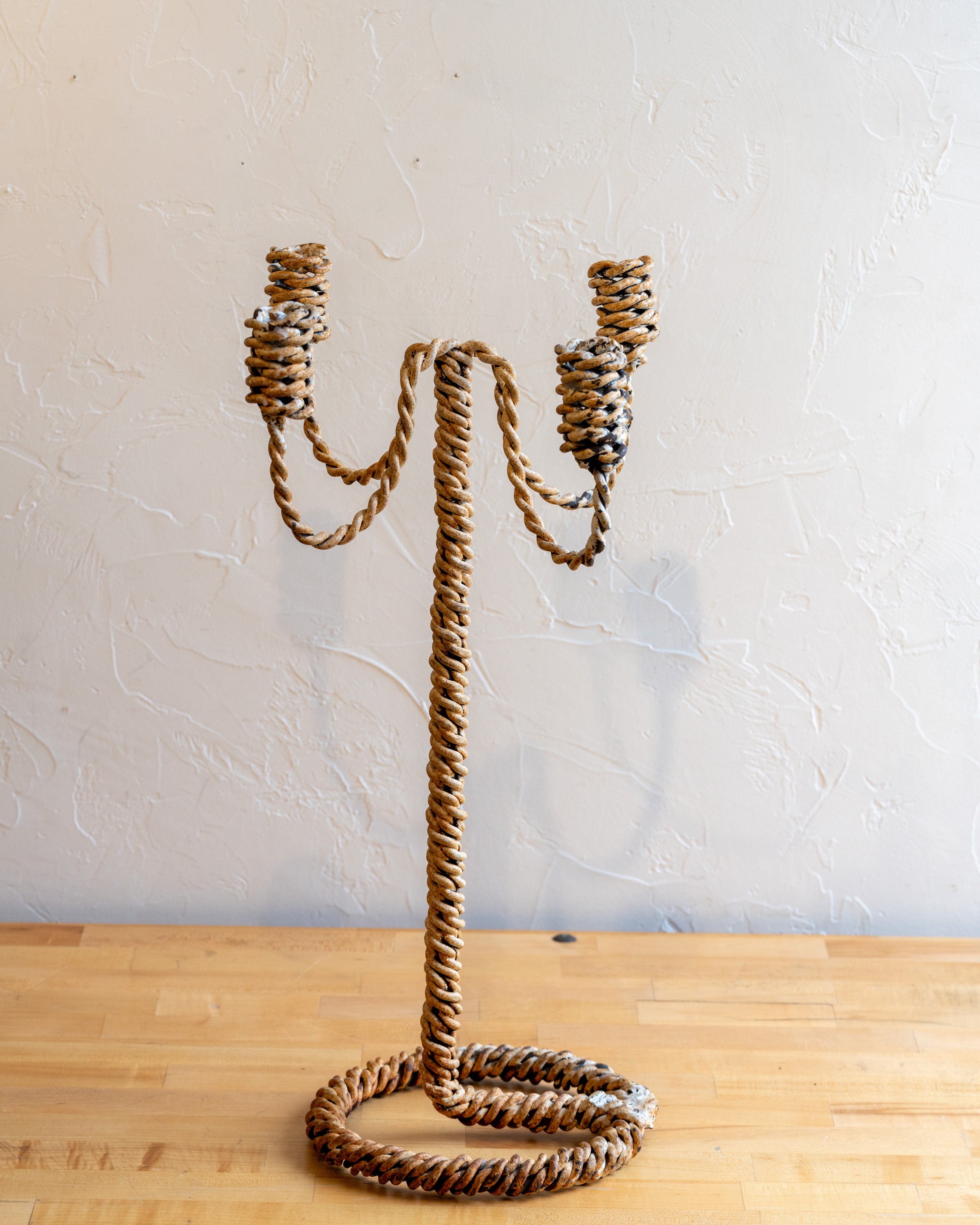 Vintage French Iron Rope Candle Holder