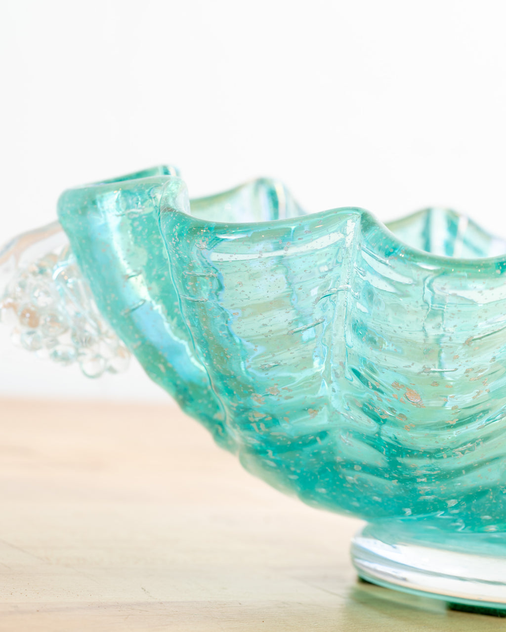 Vintage Handblown Murano Glass Bowl with Grape Handles