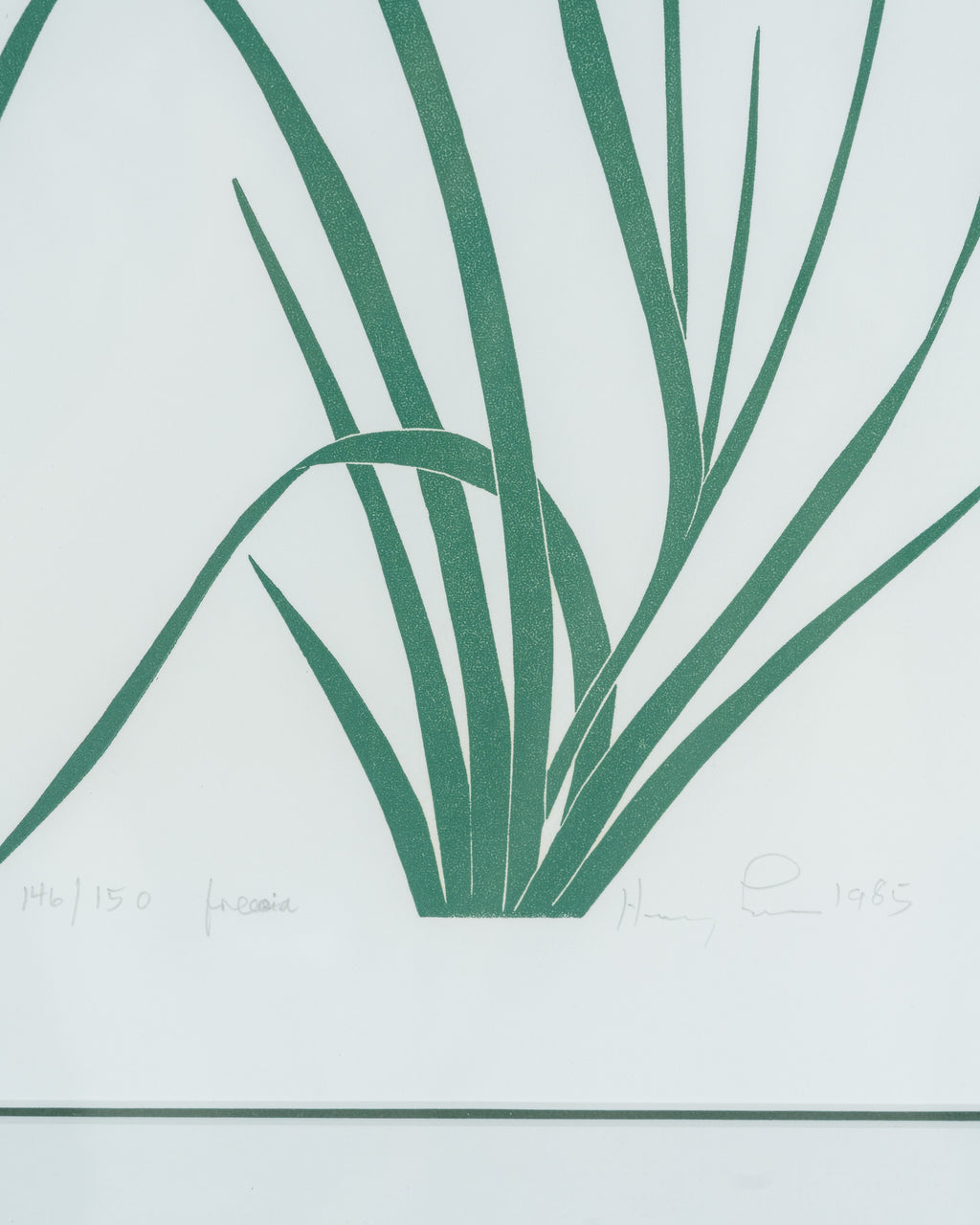 Early Rare Henry Evans Linocut "Freesia" LTD ED 146/150 Pencil Signed, 1985