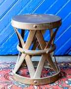 Vintage Brass Drum Table