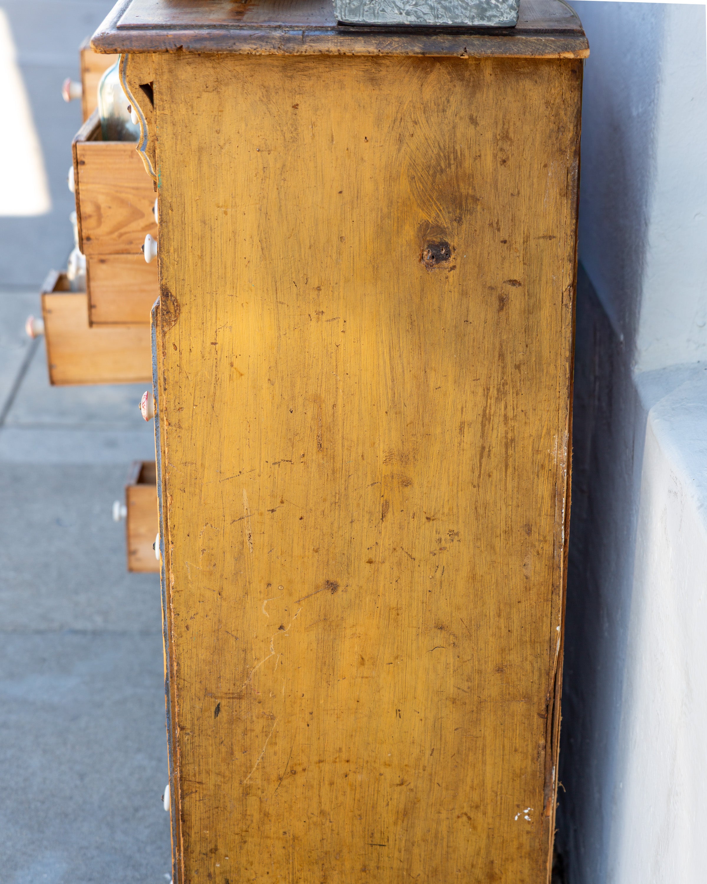 German 19th Century Apothecary Cabinet with Porcelain Knobs