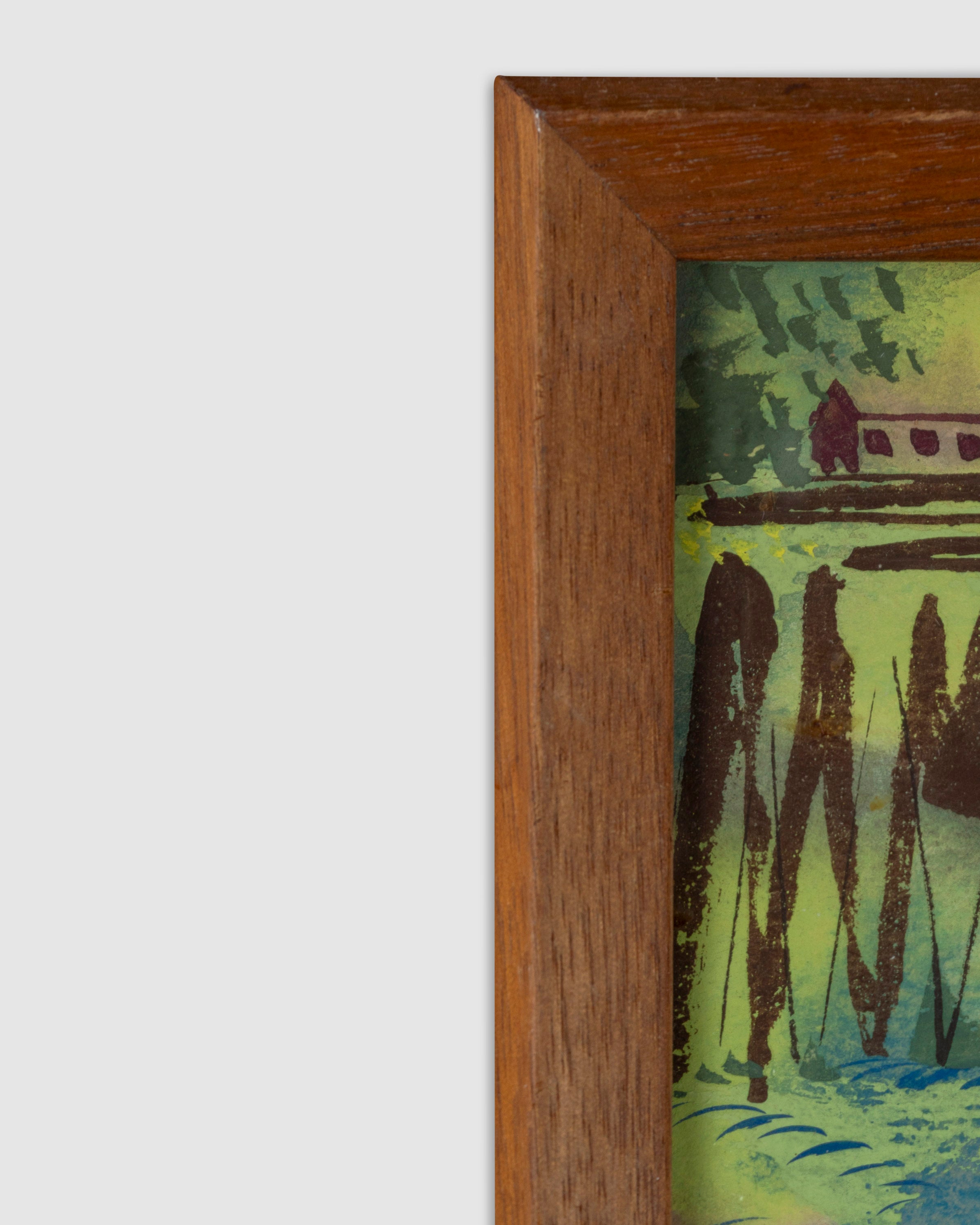 Gouache Painting Circa 1950s, Style Of Erle Loran