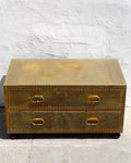 Brass Clad Two-Drawer Chest by Sarreid