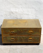 Brass Clad Two-Drawer Chest by Sarreid