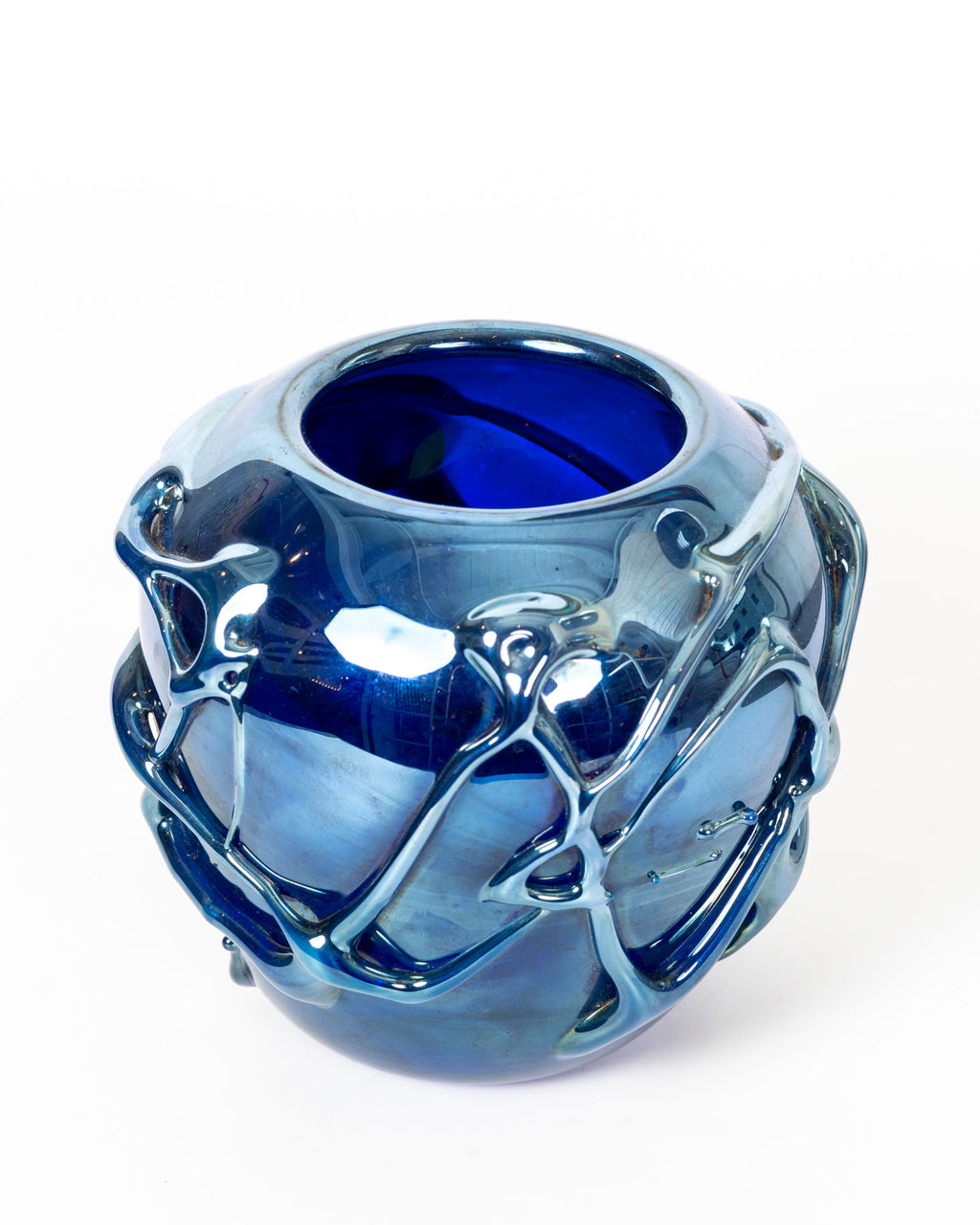 Cobalt Blue Vintage Glass Vase By Chuck C. Walters, Jalama, CA