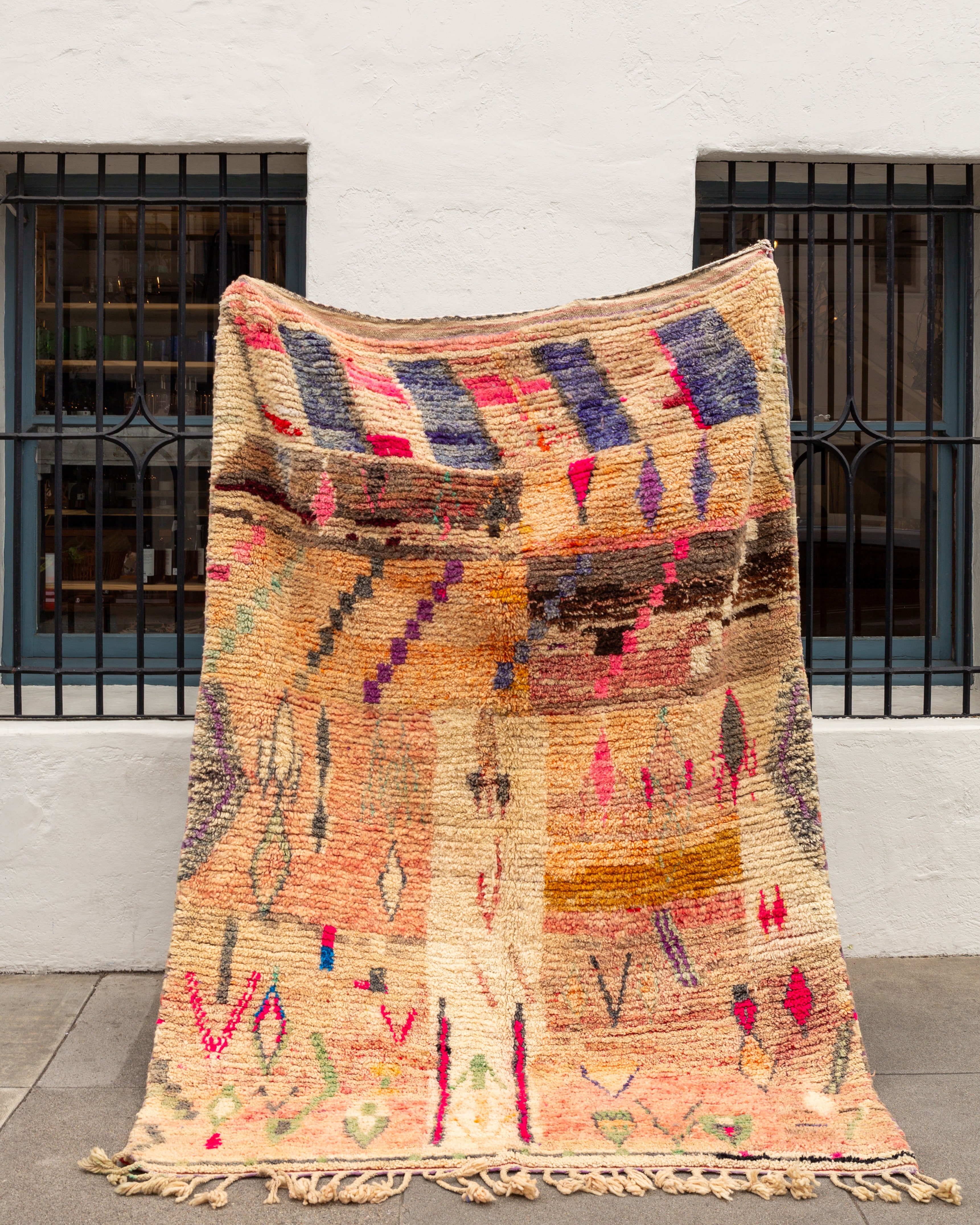 Vintage Handmade Boujaad Rug 100% Sheep's Wool