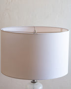 Venetian Murano Art Glass White Lace Pattern New Wiring 3-Way Socket w/ Shade