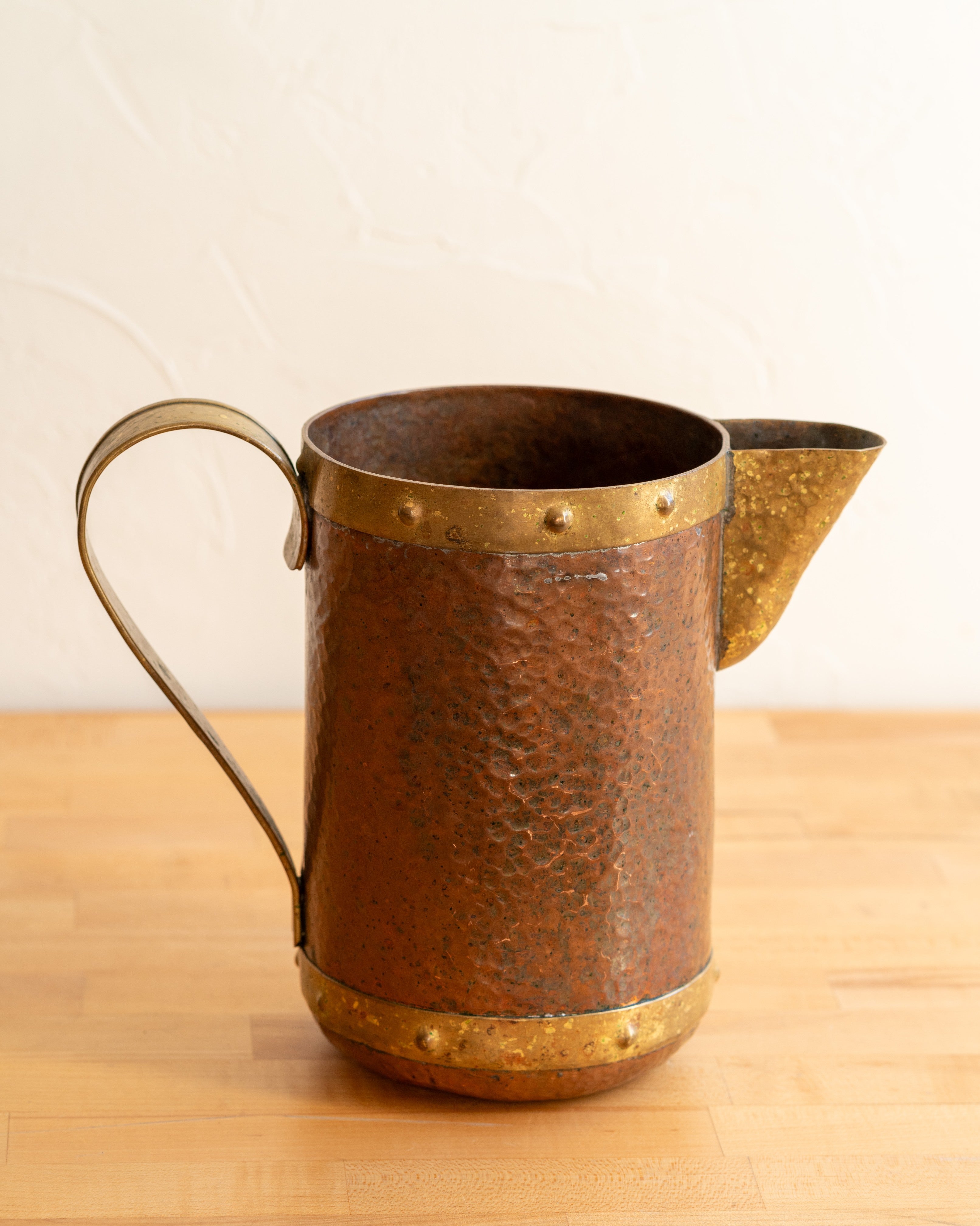 Fabulous Mexican Pitcher Copper and Brass