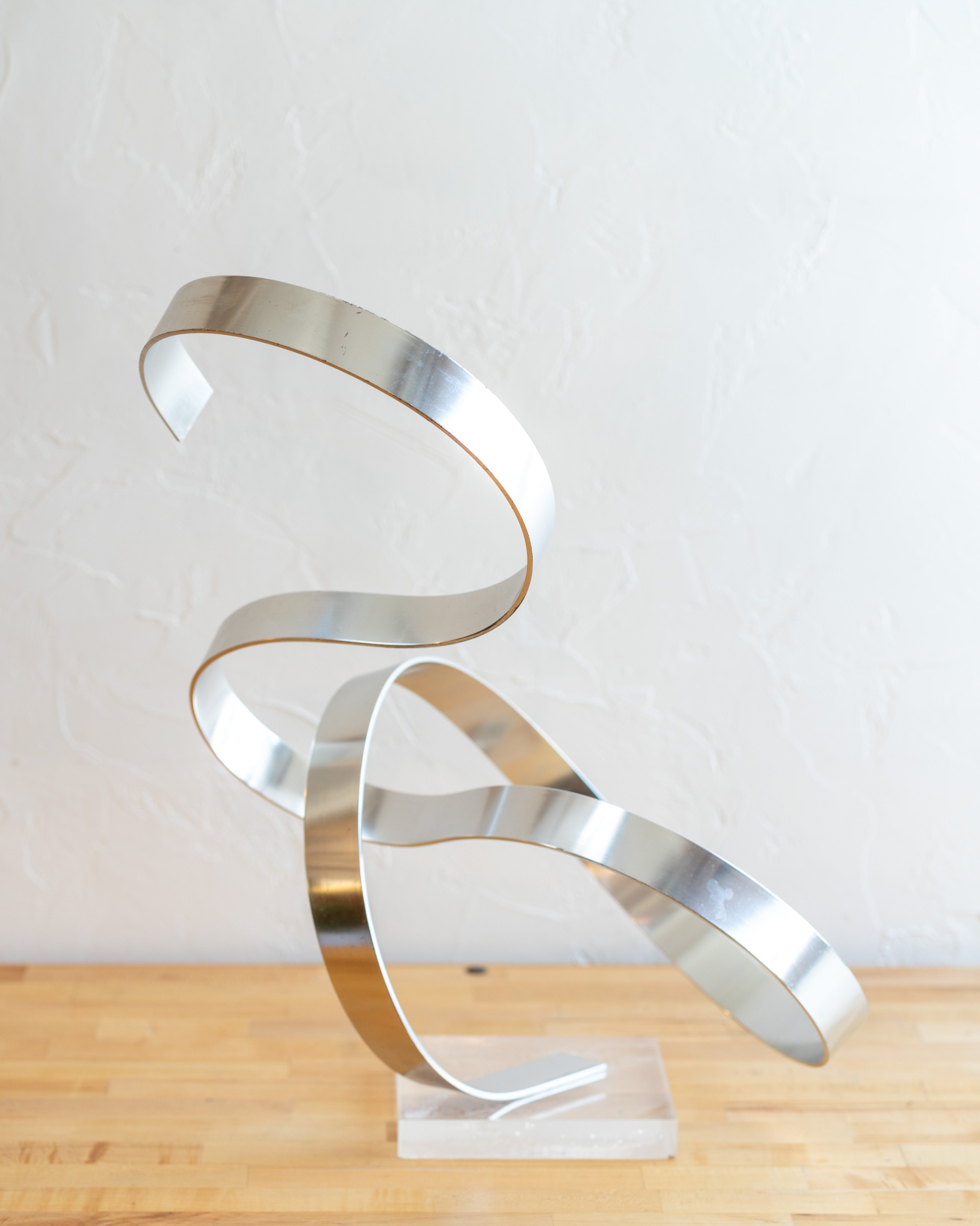 1978 Dan Murphy Aluminum Abstract Sculpture with Lucite Base
