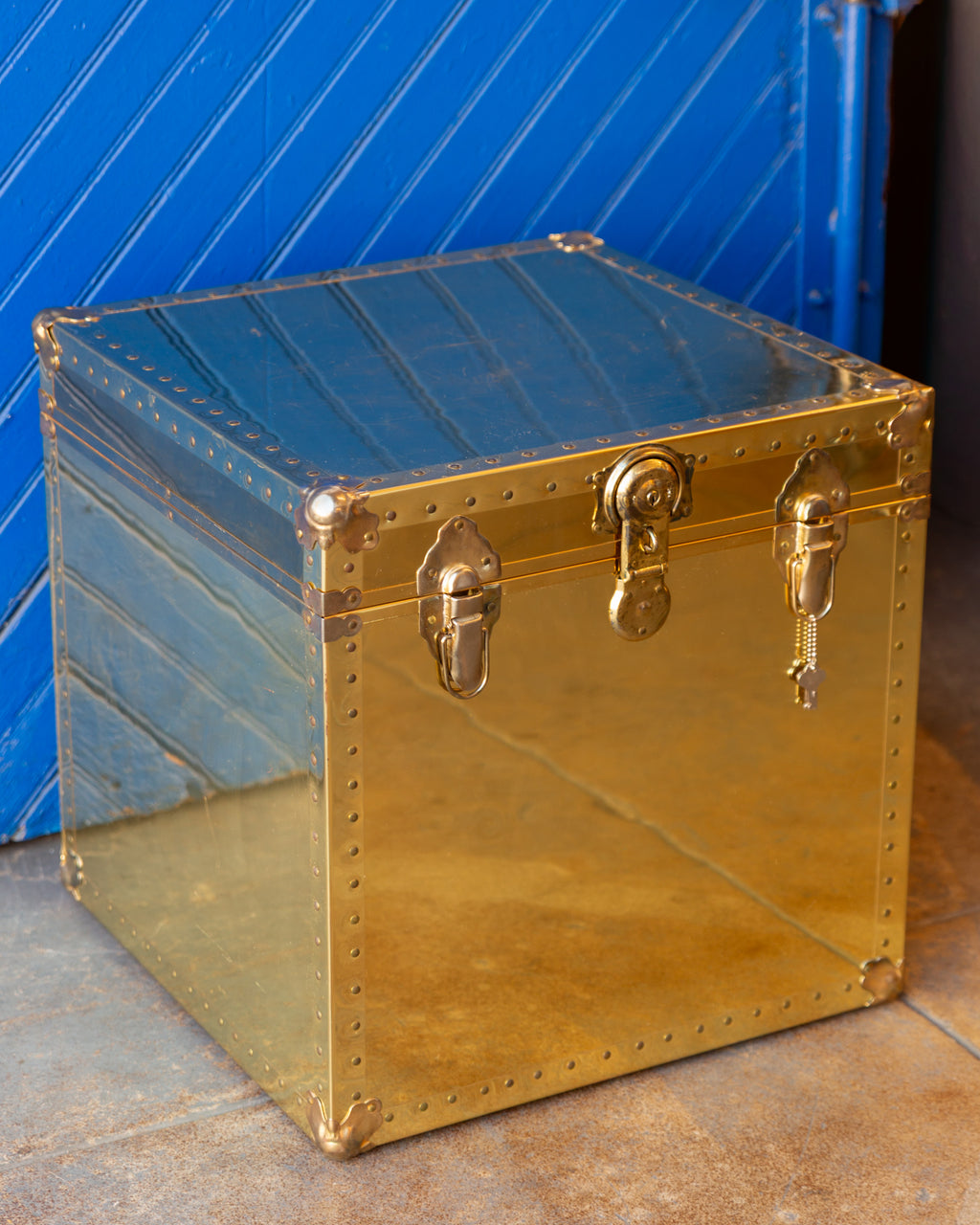 Vintage Brass Trunk with Keys