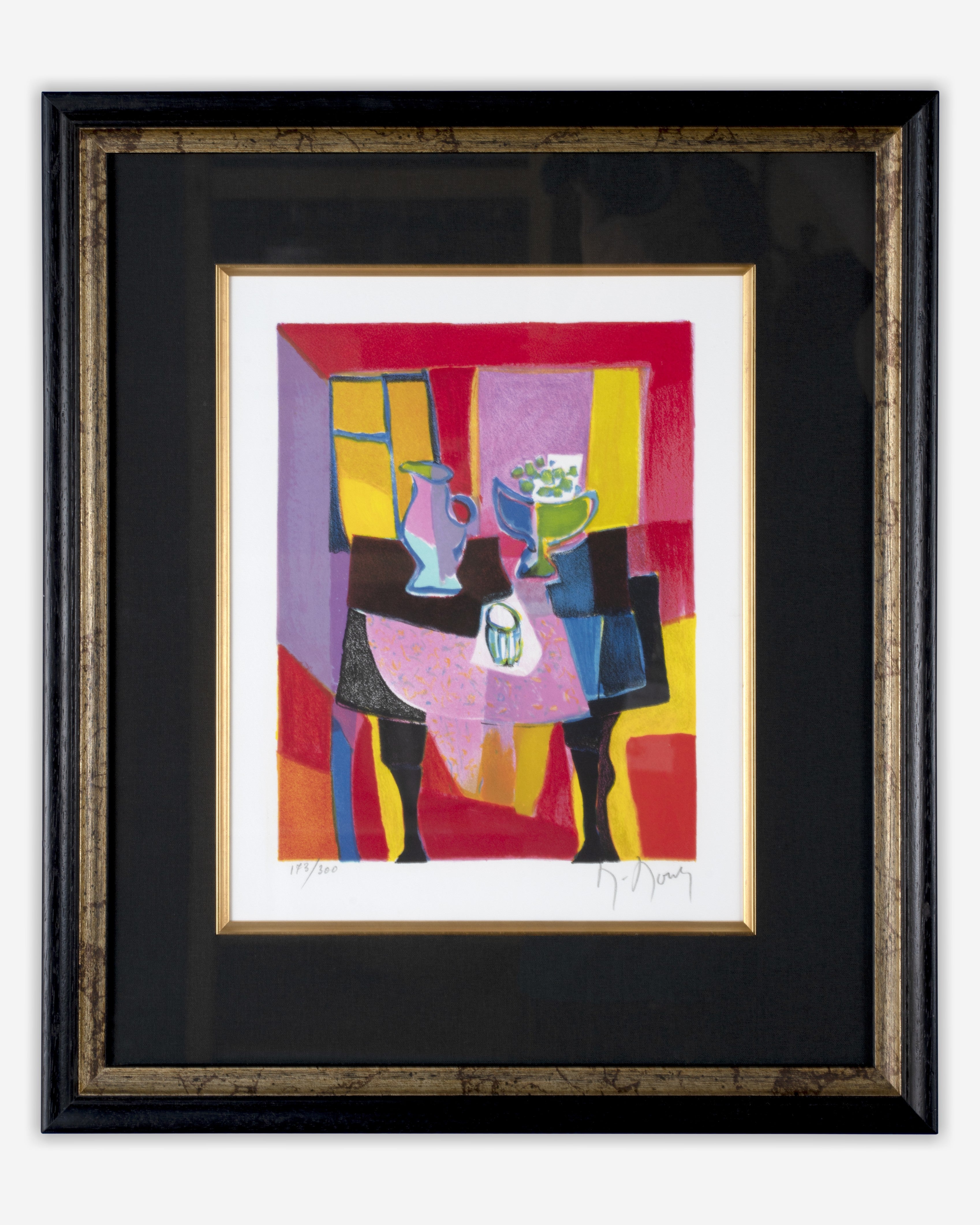 Marcel Mouly, "La Nappe Rose", Lithograph on Woven Paper, 20th c.