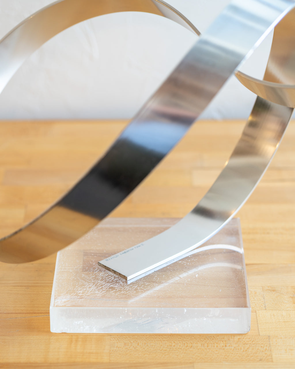 1978 Dan Murphy Aluminum Abstract Sculpture with Lucite Base