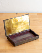 MCM Mexican Inlaid Serpent Keepsake Box made from Brass, Wood, and Stone