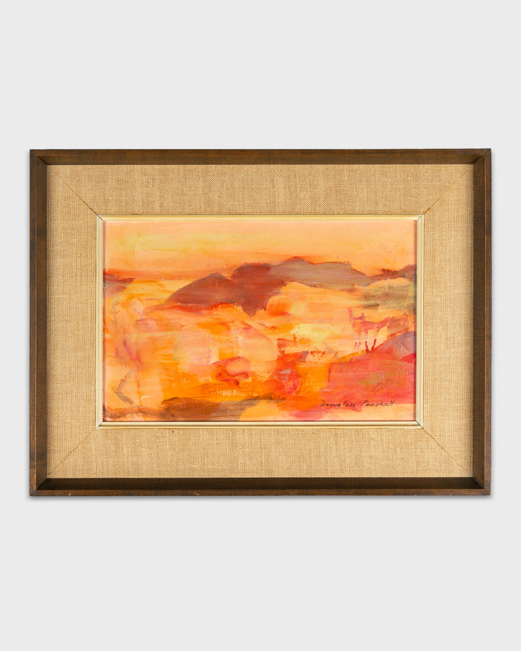 Douglass Parshall "Pink Desert" Oil Painting, 1969. Signed Front + Back