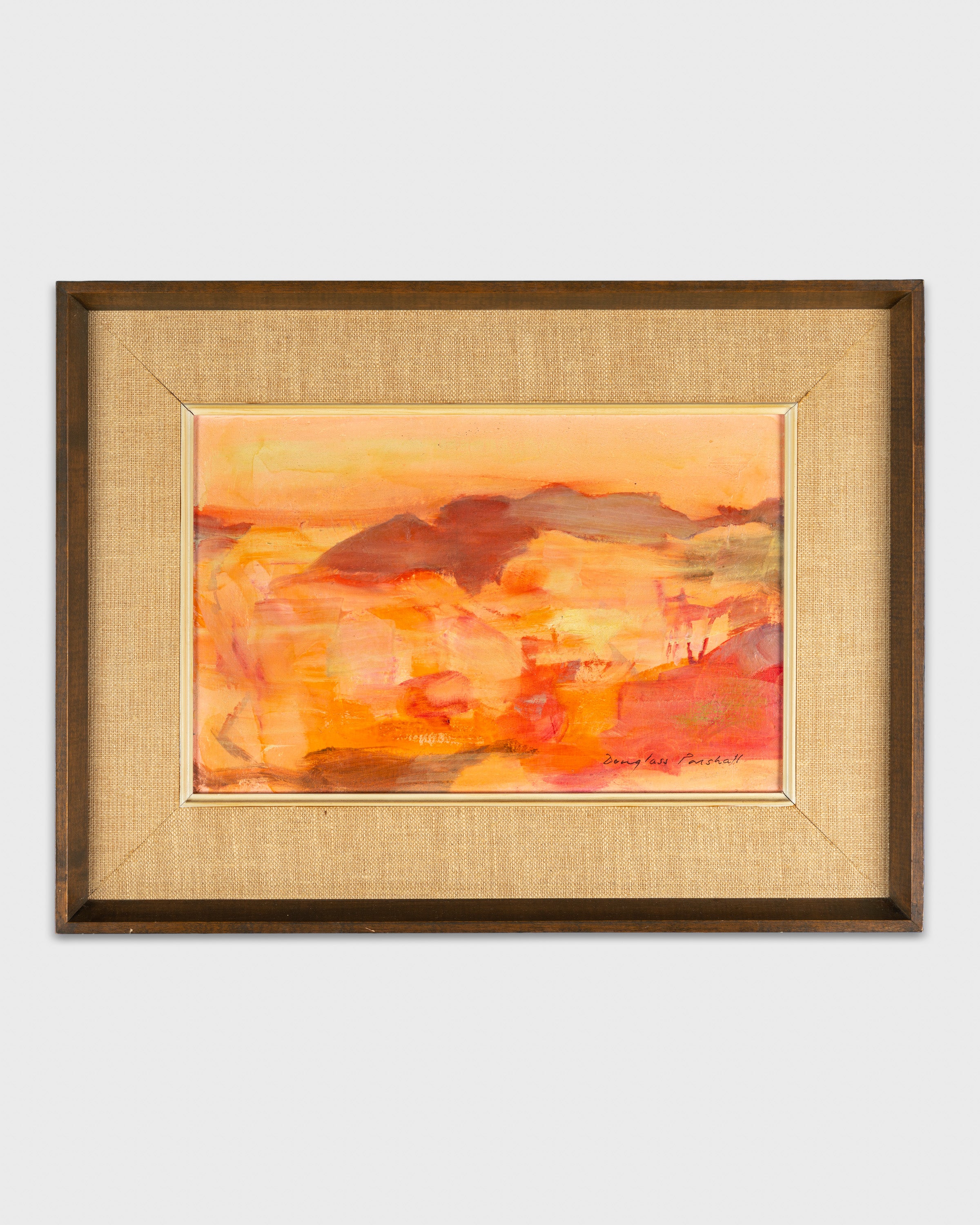 Douglass Parshall "Pink Desert" Oil Painting, 1969. Signed Front + Back