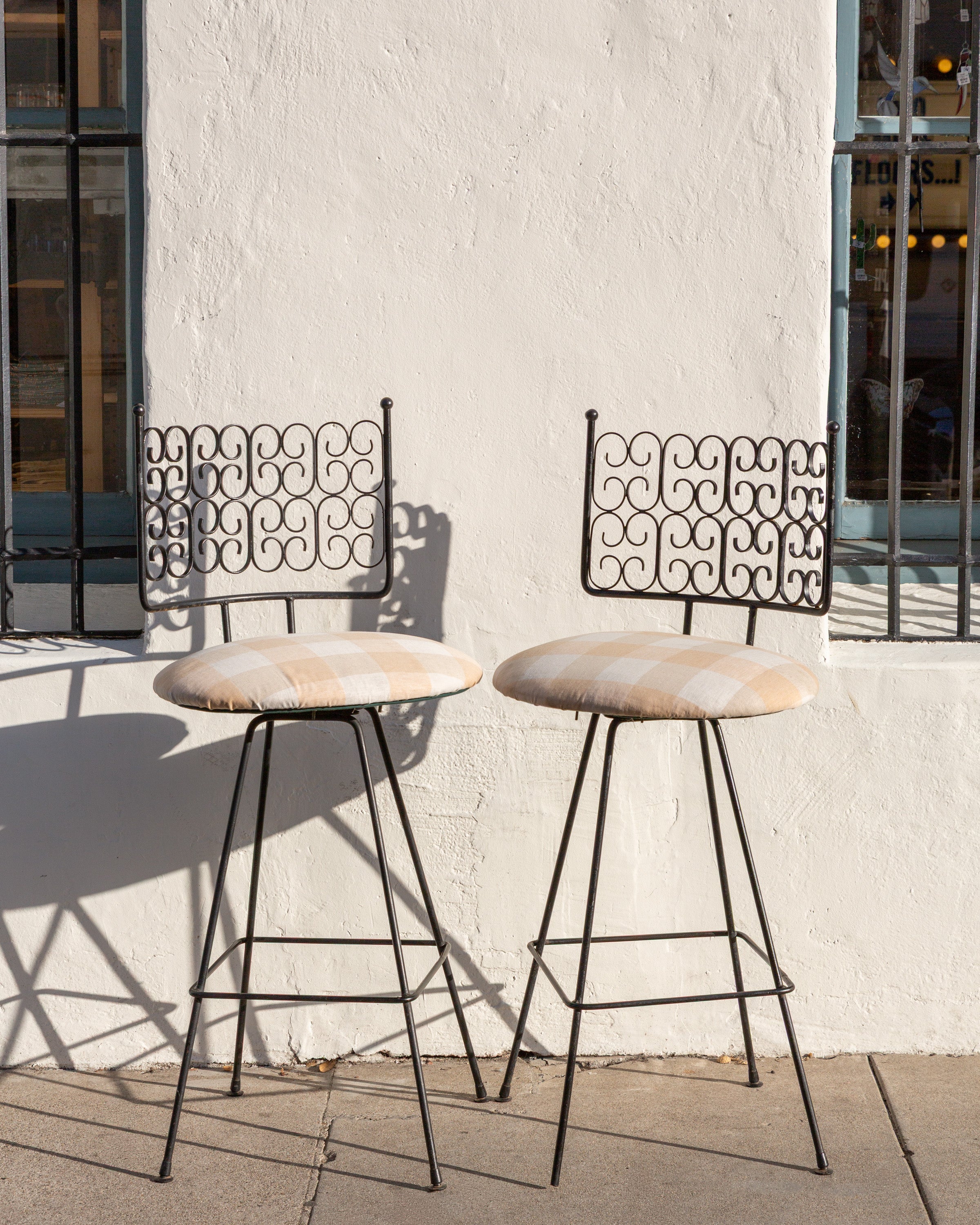 Pair of MCM Arthur Umanoff Inspired Bar Stools (as found)