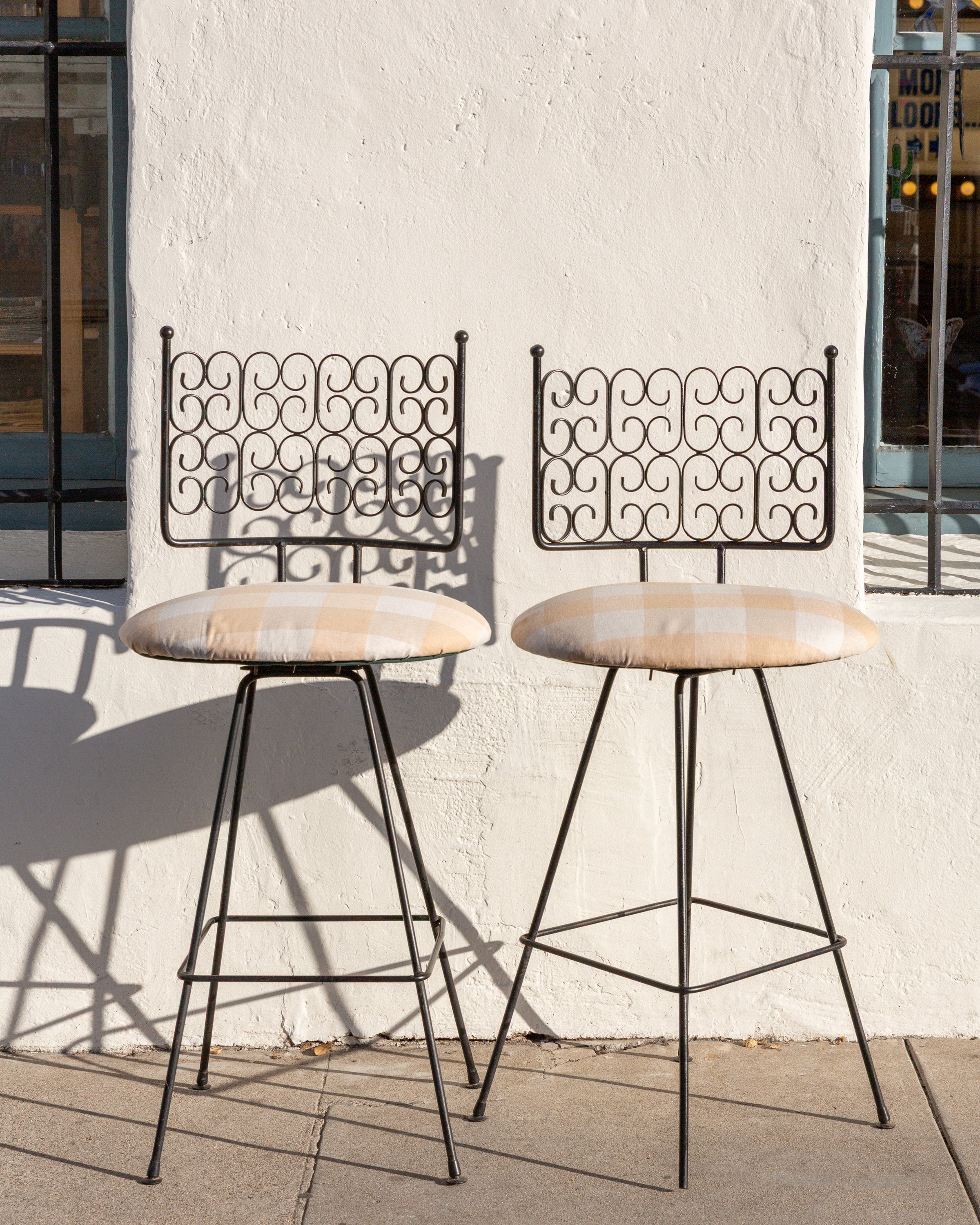 Pair of MCM Arthur Umanoff Inspired Bar Stools (as found)