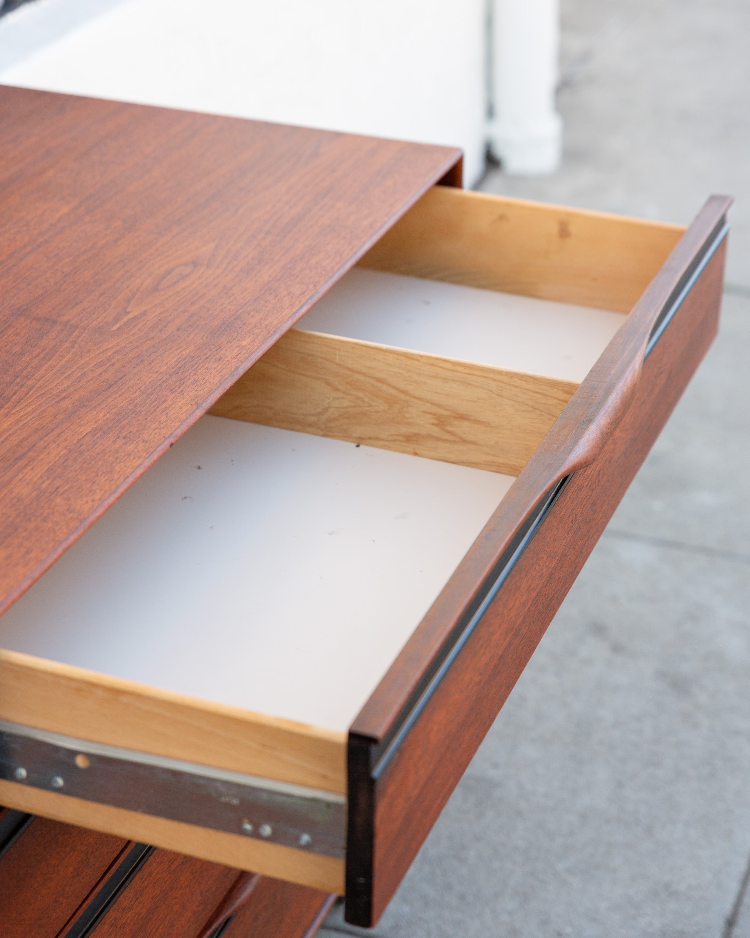 John Kapel Mid Century Modern Walnut Double Dresser For Glenn of California