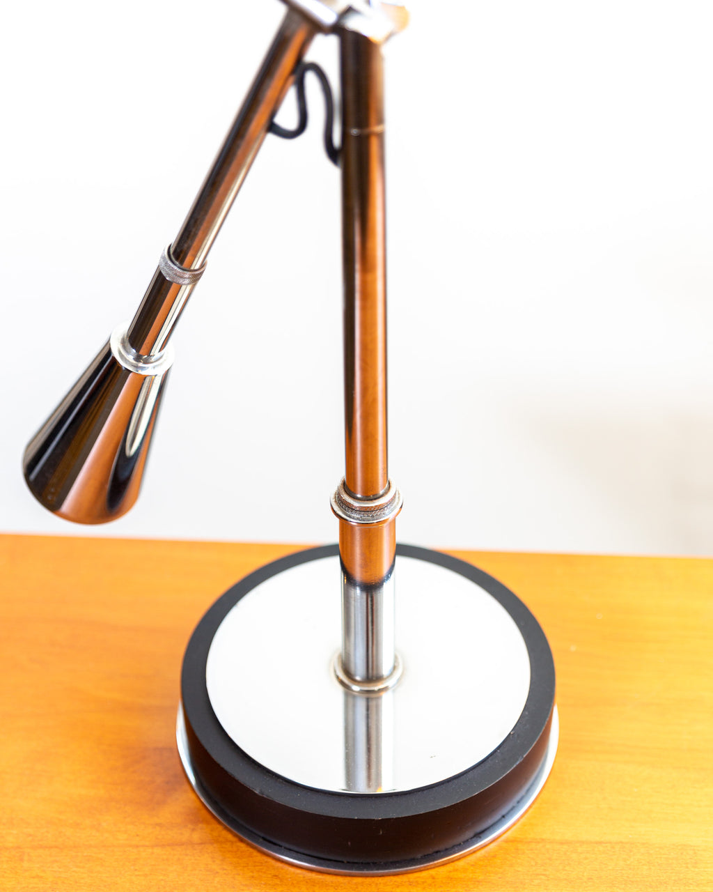 Vintage Chrome Articulated 2 Weighted Arms And Rotating Base Desk Lamp In The St