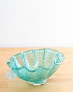 Vintage Handblown Murano Glass Bowl with Grape Handles