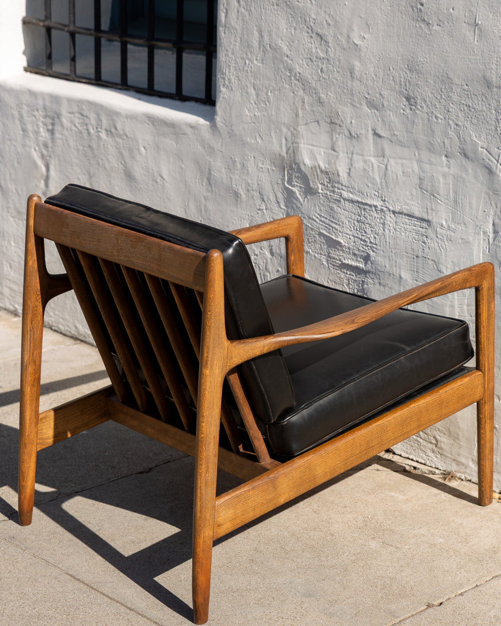 Mid Century Hardwood Frame Armchair with Original Upholstery